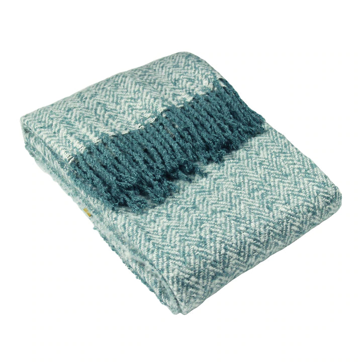 Weaver Herringbone Teal Throw