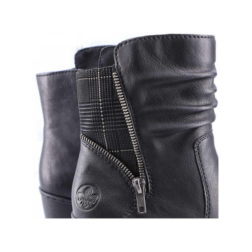 Rieker Black Boot with Zips