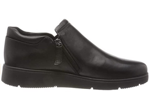 black leather ankle boots