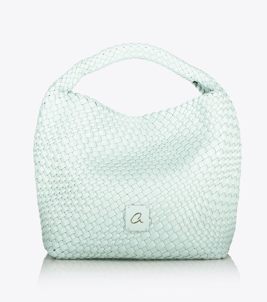 Axel Francie Blue Glass Braided Pattern Handbag