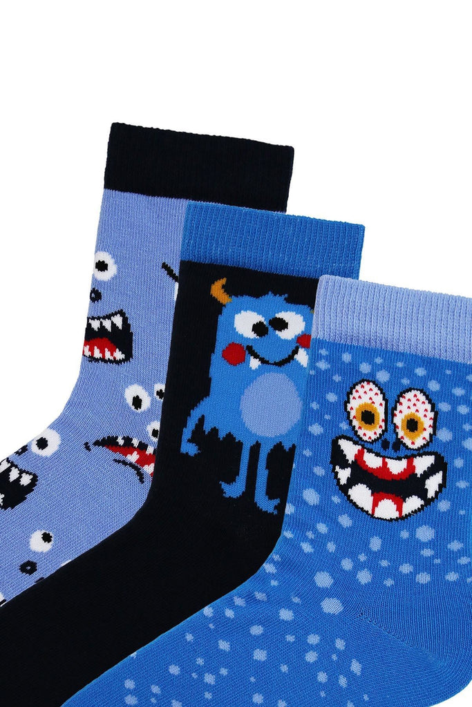 Bross Blue Monster Kids Socks