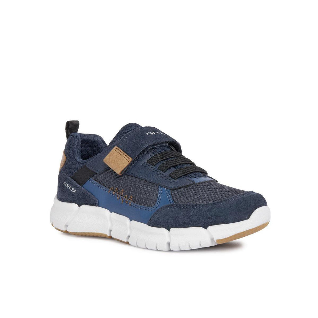 Geox Navy Suede and Mesh Trainers