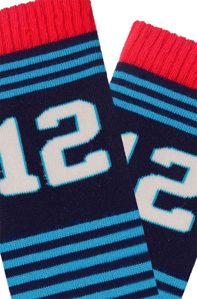 close up view of strip socks
