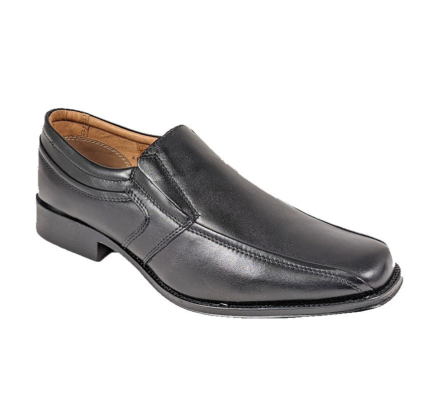 Formal black leather slip on shoe