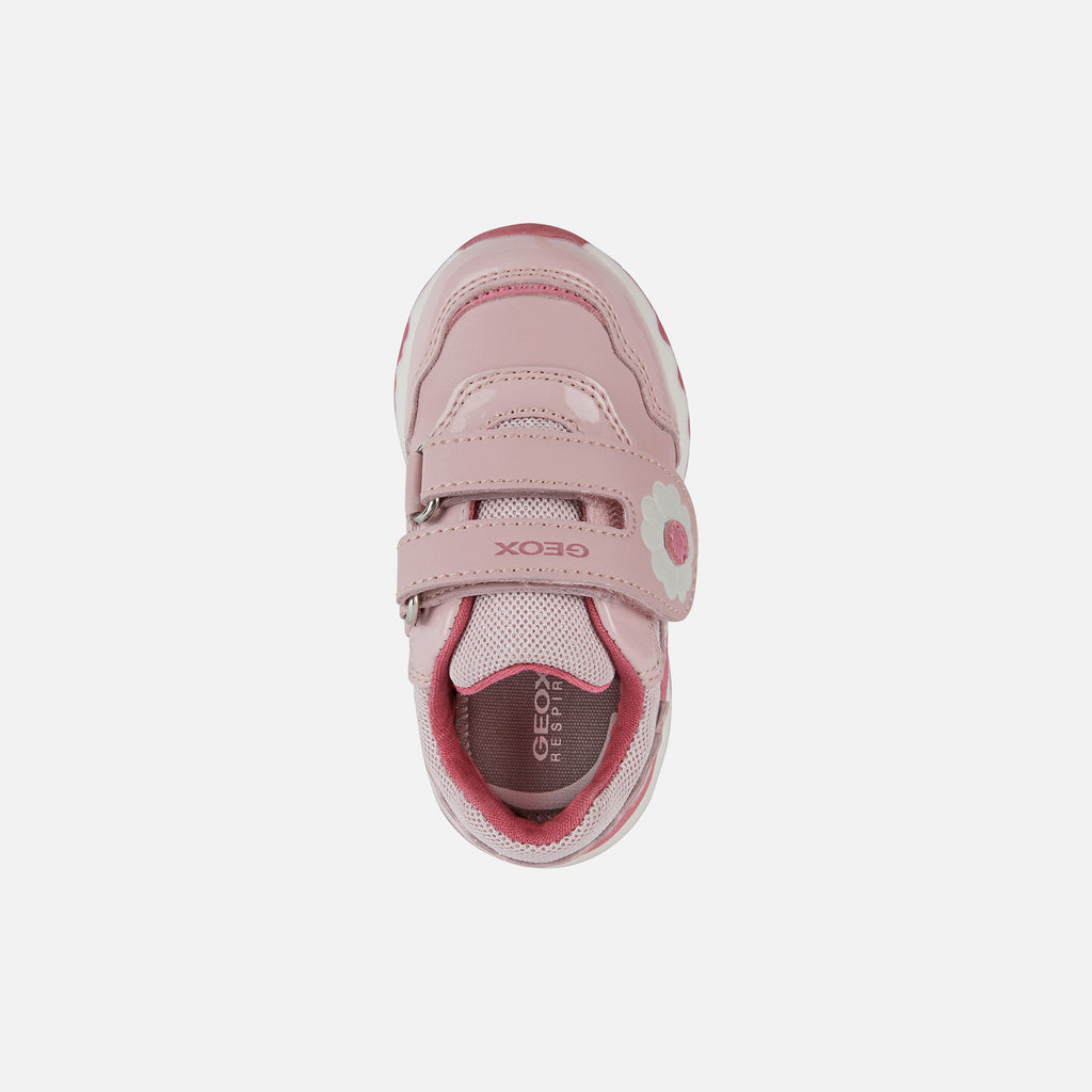 Geox Light Pink and Fuchsia Flower Trainers
