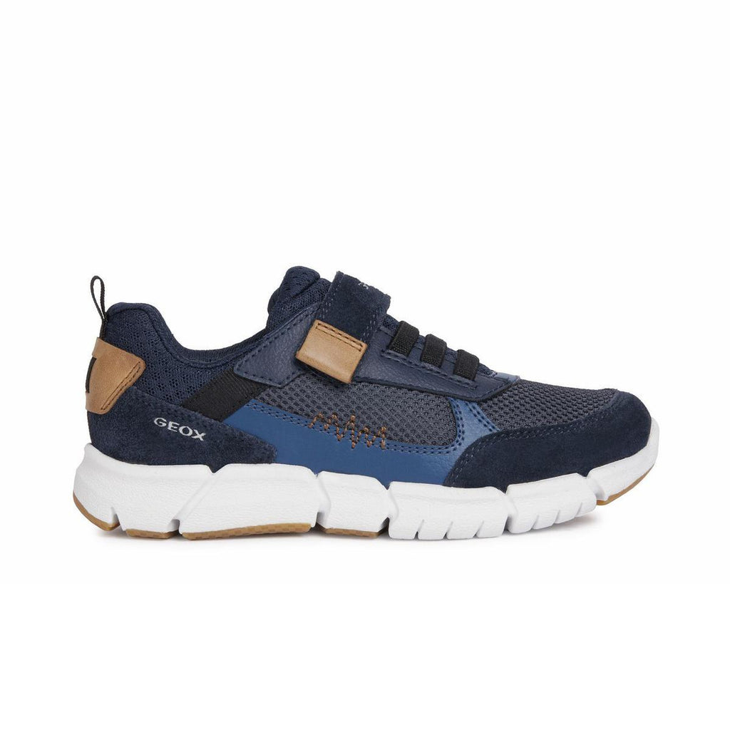 Geox Navy Suede and Mesh Trainers