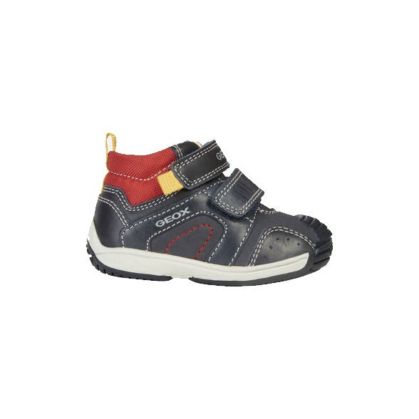 Geox Navy and Red Leather Booties
