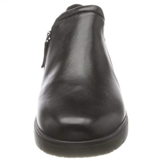 black leather ankle boots