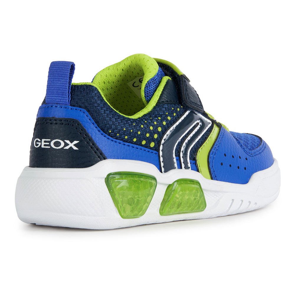Geox Royal Blue and Lime Light up Trainers