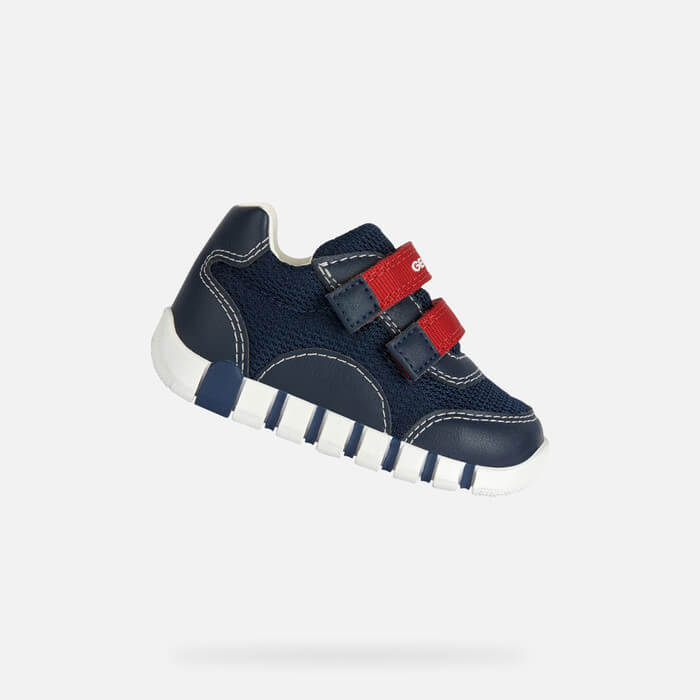 Geox Lupidoo Navy and Red Baby Boys Trainers