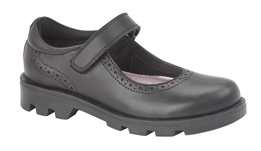 Black Leather Mary Jane School Shoes