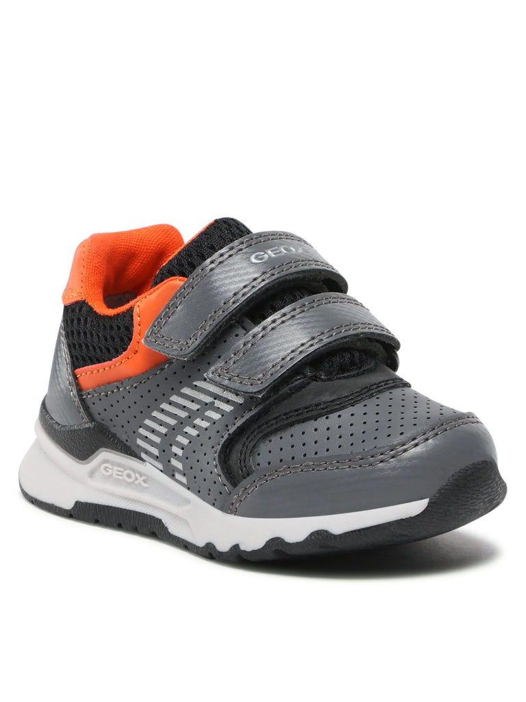 Geox Grey and Orange Baby Boys Trainers