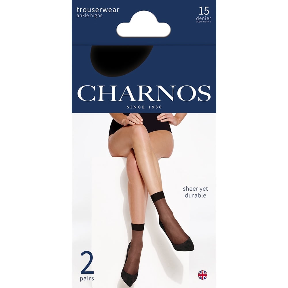 Charnos Black Ankle Highs | 15 Denier | packaging