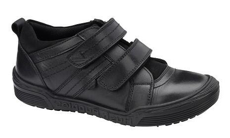 Hush Puppies Black School Shoes with Velcro Straps