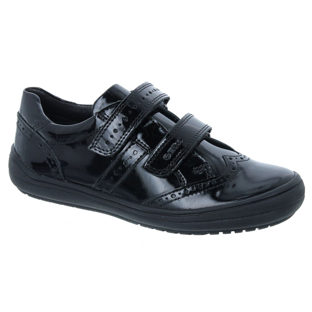Geox Black Patent Leather J Hadriel Shoes