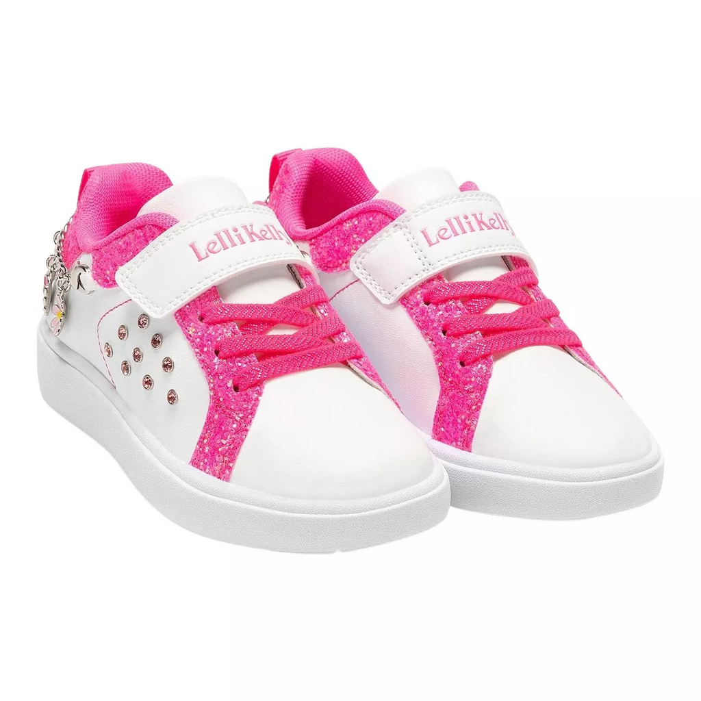 Lelli Kelly White and Pink Charm Trainers