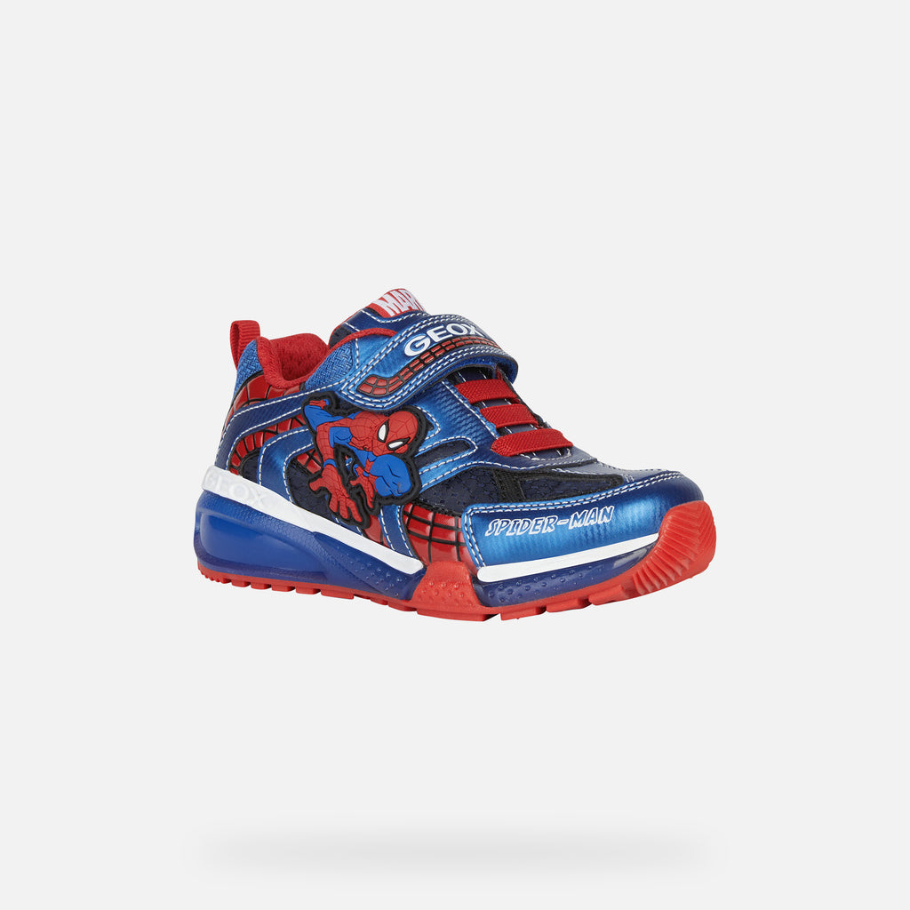 Geox Spiderman Navy, Red and Blue Trainers with Lights