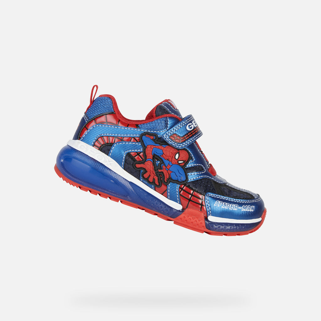Geox Spiderman Navy, Red and Blue Trainers with Lights