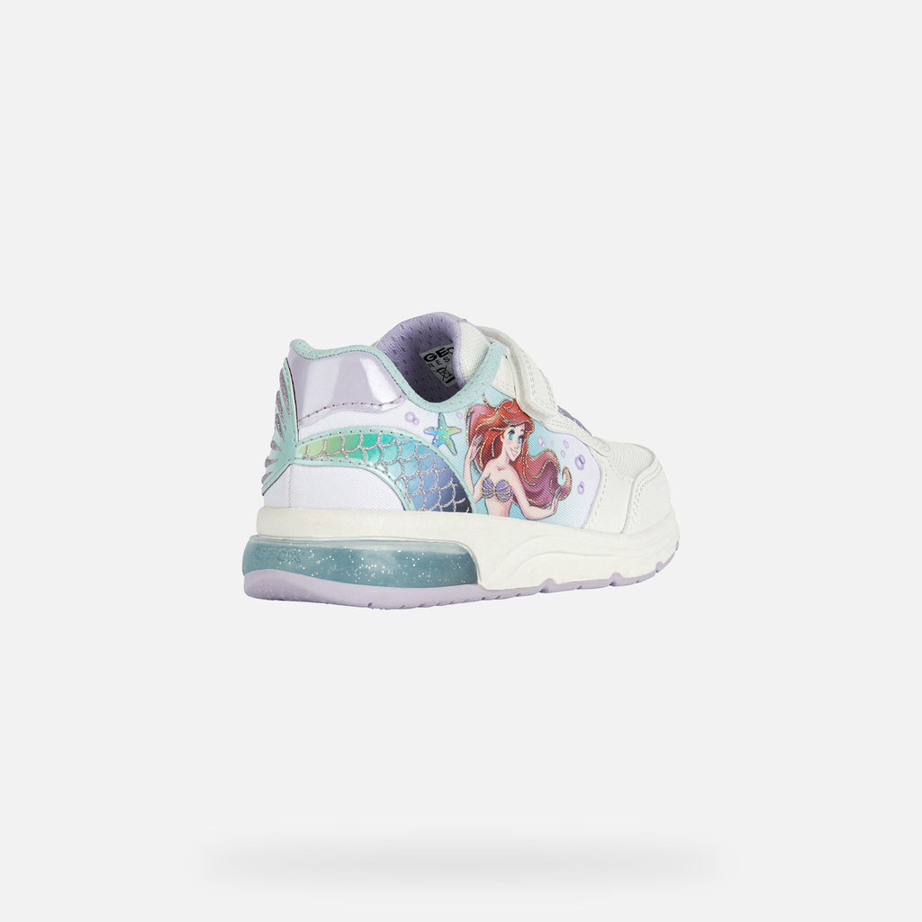 Geox The Little Mermaid White Sneakers with Velcro Strap
