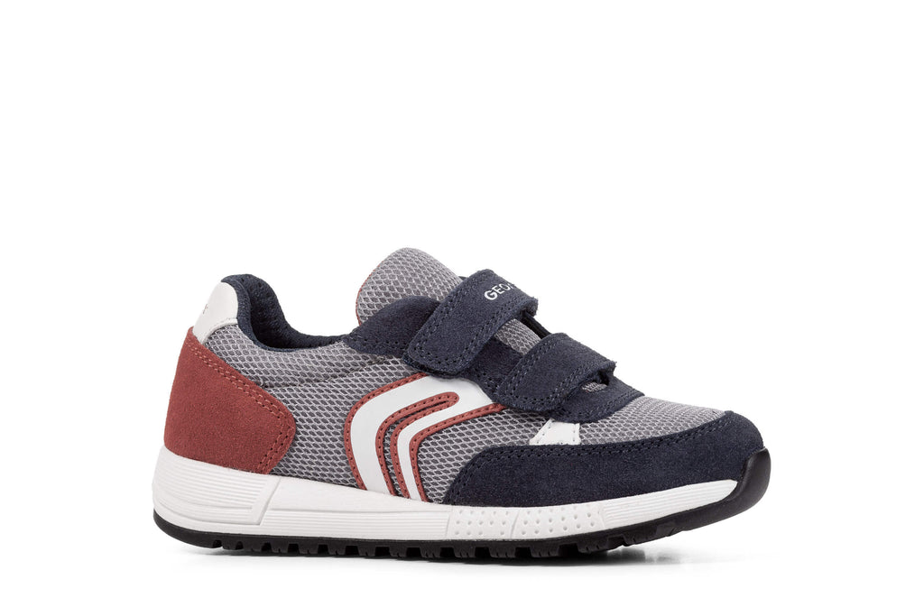 Geox Alben Navy, Grey and Red Trainers