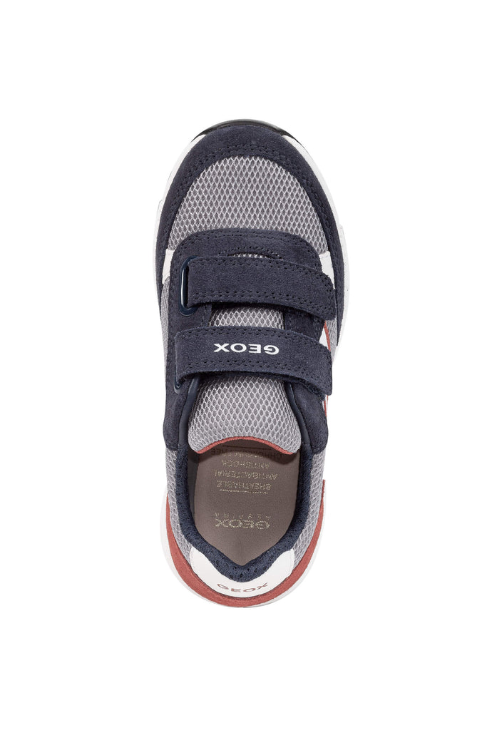 Geox Alben Navy, Grey and Red Trainers