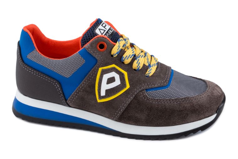 Pablosky Grey, Blue and Yellow Trainers