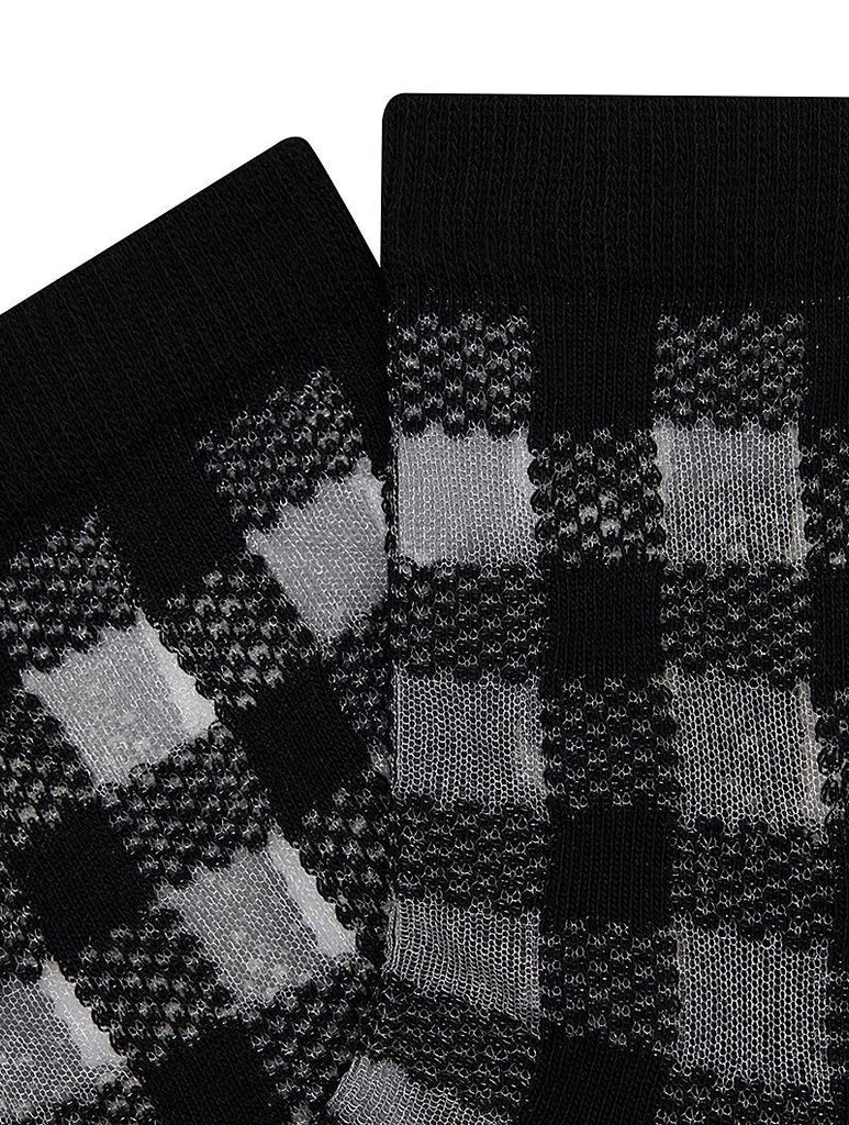Close up of  Women's Black Patterned Socks