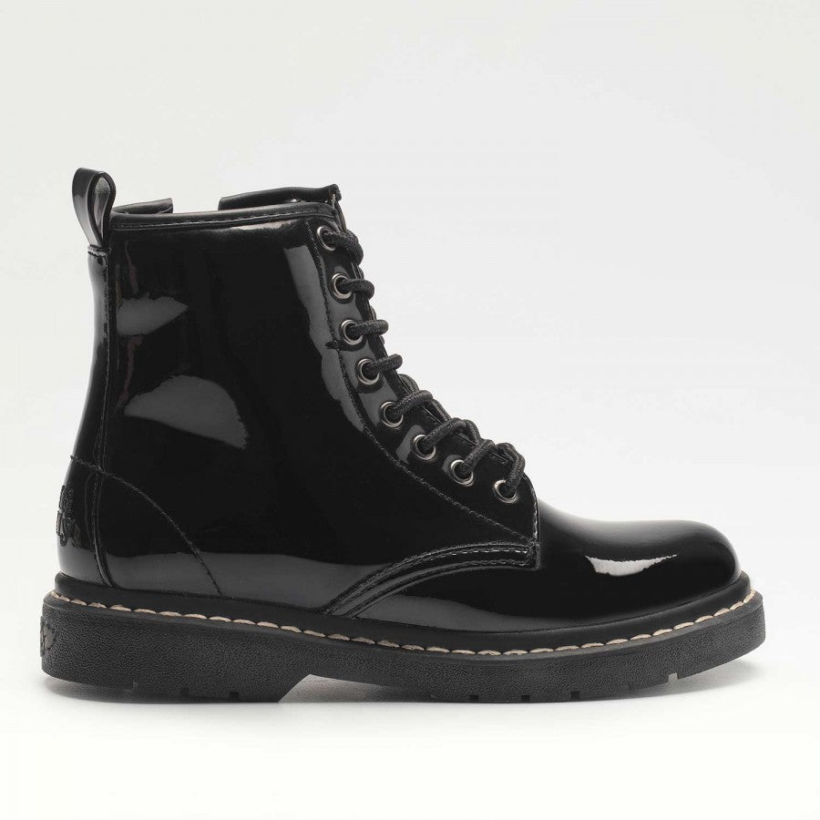 leli kelly black patent boots 
