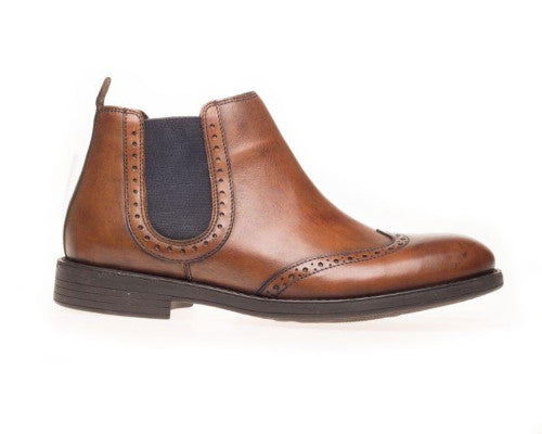 mens pull on boot in tan leather